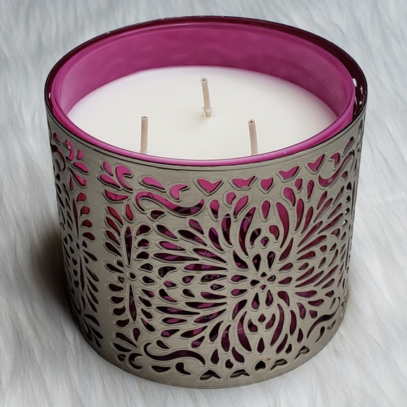 BBW Gunmetal Gray Cut Out 3-Wick Candle Holder GUC